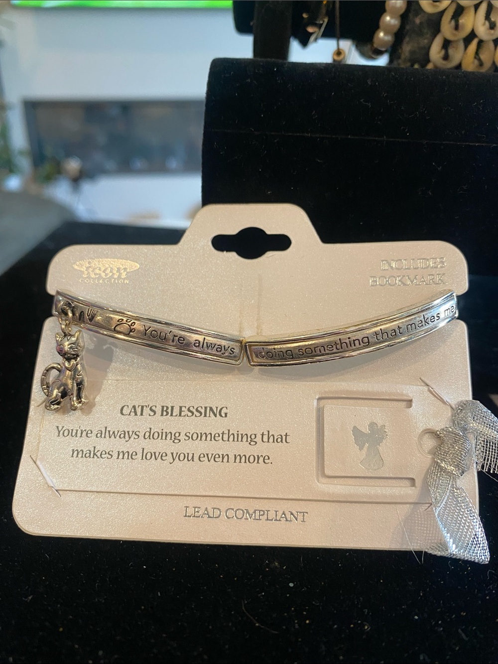 New Cat's Blessing Bracelet Silver Cat comes with Bookmark - Sentimental Gift